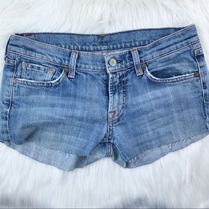 7 For All Man Kind Denim Cut Off Jean Shorts